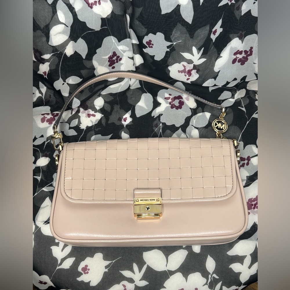 Michael Kors Blush Woven Crossbody Bag